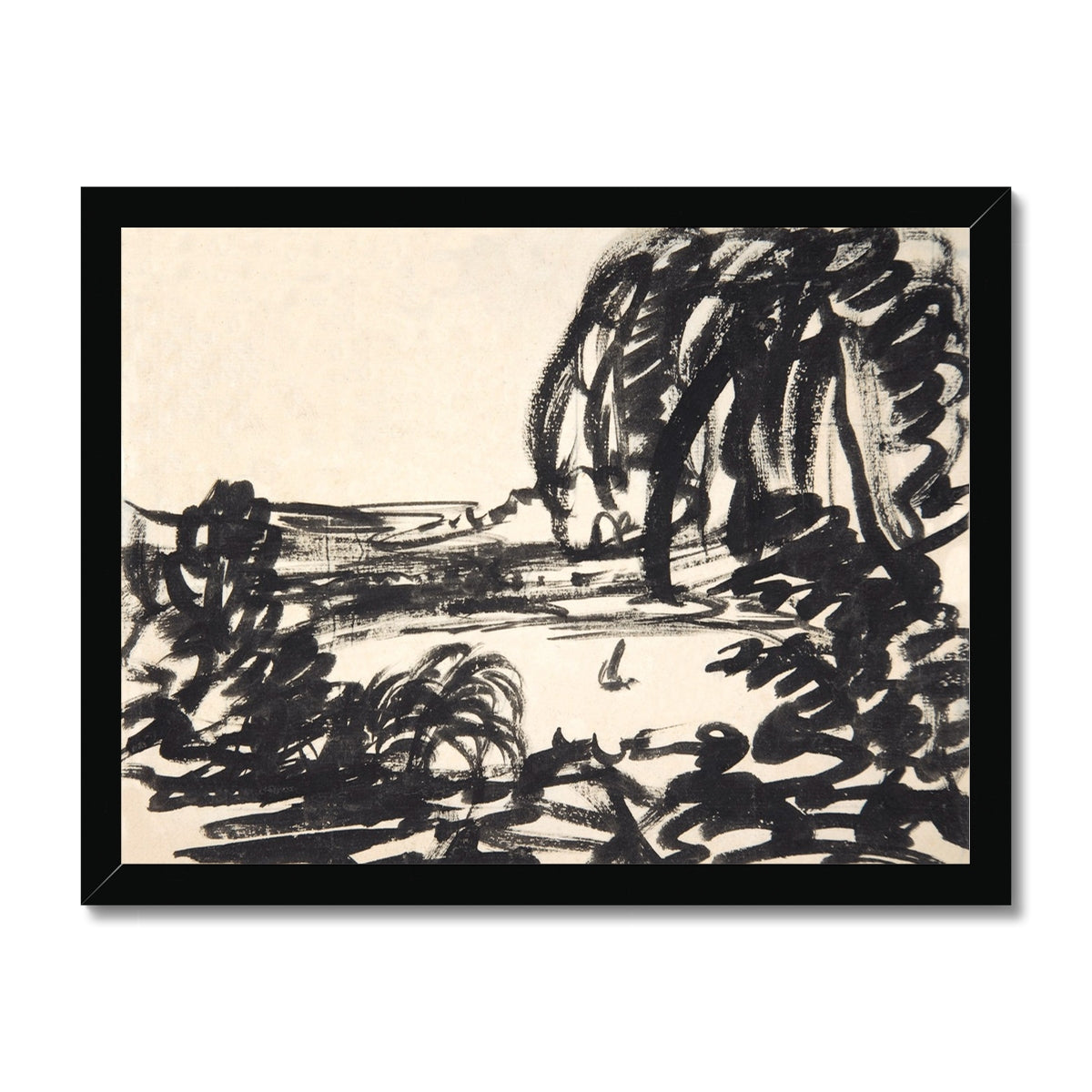  landscape, view, brush strokes, trees