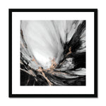 Load image into Gallery viewer, abstract paint brushes alcohol inks black white modern framed canvas painting monochromatic metallic bronze storm dramatic
