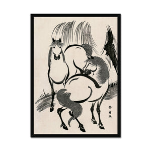 Horses Under A Willow Tree | Framed Print