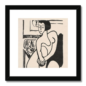 Art, Modern, Woodcut, Beige, Cream, Black, Female, Woman, Beauty, Nude