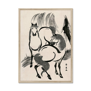 Horses Under A Willow Tree | Framed Print