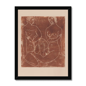 Art, Modern, Linocut, Beige, Cream, Terracotta, Female, Women, Beauty, Nude, Linear